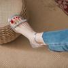 Sandalias de Tacón Grueso para Mujer 2025 Verano Nuevo Estilo Francés Tacón Medio Pedrería Hada con Falda Plata Tacones Altos de Una Tira