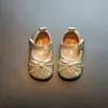 Sapatos pequenos de couro infantis estilo novo de primavera para meninas sapatos单 de moda para meninas pequenas sapatos de performance para meninas sapatos de princesa para bebê com bico raso e sola macia