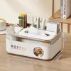 Caixa de Lenços Multifuncional de Mola para Mesa de Escritório Sala de Estar Caixa de Armazenamento Avançada Caixa de Lenços Estilo Creme Armazenamento de Controle Remoto para Mesa de Centro