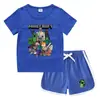 Conjunto de Camiseta e Shorts de Gola Redonda de Verão 2026 para Crianças Estilo Coreano Casual Absorvente de Suor Cor Doce Conjunto de Moletom para Crianças Pequenas