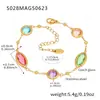 Diseño de Rueda de la Fortuna Oro de 18 Quilates Acero Inoxidable Tobillera Colorida Nicho Elegante Versátil Verano Lujo Accesible Tobillera Joyería para el Pie