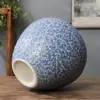 Decoraciones para el Hogar Adornos Jingdezhen Cerámica Juego de Tres Piezas Flor Seca Flor Estilo Chino Nuevo Jarrón de Cerámica Burbuja Azul