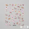 Pegatinas para Uñas 2026 Año del Caballo Rojas Festivas con Foil Dorado Dibujos Animados Decoraciones para Uñas Pegatinas para Uñas 5D Tridimensionales en Relieve