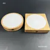 Pantalla táctil LED base de madera maciza iluminada inalámbrica redonda DIY adorno de luz nocturna acrílico cristal pantalla almohadilla de luz