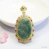 Guan Yu Jadeíta Grado A Natural Azul Paisaje de Agua Marca Colgante Incrustado Collar Joyería Transmisión en Vivo Kuaishou S4112904L