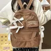 Mochila Estilo Japonés Ins para Escuela Secundaria Preparatoria Chicas Estudiante Universitaria Mochila con Lazo de Cinta Mochila de Pana Mochila Escolar