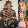 Peluca de Comercio Exterior Moda Europea y Americana Encaje Frontal Color Piano Cabello Rizado de Ola Grande Peluca de Encaje Frontal Más Vendida