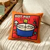 Almofada de grafite estilo americano com traço grosso, almofada de desenho animado colorida, decoração macia dopamina, atacado para almofadas de sofá de sala de estar de pousada