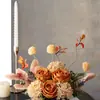 Flores Estilo Pintura al Óleo Americana Retro, Flores Artificiales, Mesa de Comedor de Sala de Estar de Lujo Ligero, Mesa de Café de Recibidor, Adornos Decorativos de Caligrafía