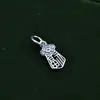 Colgante de Plata de Ley S925 Marca Xiaofu con la Palabra "Fu" Colgante Redondo Pequeño con la Palabra "Fu" Colgante de Bolsa de Dinero Colgante de Trébol de Cuatro Hojas con la Palabra "Fu"