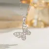 Novo Colar Estilo Coreano Banhado a Ouro Real com Zircônio de Cobre Colar Borboleta de Cristal Elegante Versátil para Mulheres 2024 Corrente para Clavícula