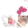 Adornos de Madera con Forma de Corazón Rosa para el Día de San Valentín Manualidades de Decoración para el Hogar Festivo Piezas con Forma de Corazón de Madera Maciza