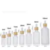 Botellas Vacías de Aceite Esencial 15ml 20ml 30ml 50ml Anillo de Madera de Color Claro Botellas de Aceite Esencial Botellas Gotero de Vidrio de Grado Alimenticio Transfronterizo