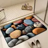 Tapete de Piso de Tierra de Diatomeas con Diseño 3D de Concha Marina y Estrella de Mar, Fuerte Absorción de Agua, Secado Rápido, Antideslizante, Tapete de Baño Colorido para la Entrada del Baño