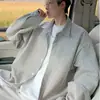 Moda de otoño para hombre: Camisa de estilo japonés, juvenil, a rayas blancas y negras, camisa de manga larga de corte holgado, a la moda, estilo americano