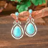 Aretes de Turquesa Europeos y Americanos Nuevos Aretes de Borla Bohemios Aleación Geométrica Retro Elegante Exagerada Joyería para la Oreja