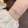 Pulseira de Zircônia Microincrustada Estilo Francês, Elegante, Fashion, com Puxador em Forma de Laço para Mulheres, Versátil e de Alta Qualidade