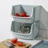 Prateleira de armazenamento de cesta de vegetais de cozinha prateleira de armazenamento multicamadas de piso para armazenamento de frutas e vegetais cesta de armazenamento prateleira de armazenamento estilo country