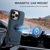 Adecuado para iPhone18Promax Carga Inalámbrica Magsafe Funda de Cuero para Teléfono Móvil Soporte para Coche Cubierta Protectora Magnética