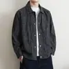 Jaqueta curta de veludo cotelê com lapela masculina plus size 45-150kg design solto moderno outono 2026 novo modelo