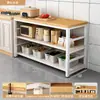 Cozinha rack multifuncional armário chão mesa de corte bancada multicamadas armário de armazenamento para micro-ondas armário lateral estreito