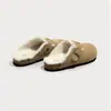 Sapatos Bocken Feminino 2024 Novos Chinelos Maomao Outono e Inverno Sola Grossa Slip-on com Forro de Lã Bocken Baotou Meio Chinelo Chinelo de Algodão