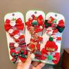 Novo Prendedor de Cabelo Laço de Natal Fofo Sino Infantil Alce Floco de Neve Presilha Bico de Pato conjunto Presente de Feriado para Estudantes