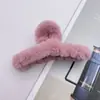 Oufei Le versão coreana do grande clipe de pelúcia de vison outono e inverno parte de trás da cabeça cabelo de coelho clipe de tubarão grampo de cabelo acessórios de cabelo atacado