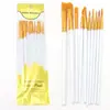 Pincel para Pintura a Aquarela Acrílica a Óleo Conjunto de Pintura Graffiti para Crianças Caneta Haste Colorida Conjunto de 10
