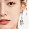 Brincos de Pedra da Lua em Forma de Gota para Mulheres, Diamante Super Feérico em Forma de Pera, Elegantes e Versáteis