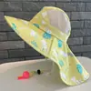 Sombrero de Protección Solar para Niños, Capa de Verano con Dibujos Animados, Sombrero de Sol para Niños, Transpirable de Ala Ancha, Sombrero de Pescador para Niñas, Sombrero de Sol Delgado