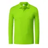 Camisa tipo polo deportiva de malla de 180 g, secado rápido, color sólido, transpirable, manga larga, para jóvenes, cómoda, ropa de trabajo con logo impreso