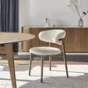 Silla de Comedor con Marco de Metal, Silla Moderna Minimalista de Lujo Ligero con Respaldo, Silla de Escritorio de Diseñador Nórdico, Silla de Tela para el Hogar y el Ocio