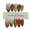 Nai Zi Unhas Usáveis Puramente Feitas à Mão Novo Modelo Outono/Inverno B321 Totalmente Pintadas à Mão Esculpidas Estilo Francês Elegante Adesivos de Unha para Comércio Exterior