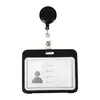 Crachá de Identificação de Trabalho Transparente Dupla Face, Estilo Horizontal, Crachá de Trabalho Personalizado para Eventos, Crachá de Identificação de Funcionário, Conjunto com Cordão Atacado