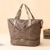 Bolsa de Ombro Feminina Versátil para Viagem, Bolsa de Mão Fashion com Estampa de Leopardo, Bolsa Esportiva Multiuso de Grande Capacidade para Fitness e Yoga