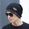 Gorro de Inverno com Forro de Fleece, Gorro de Lã Grossa Tricotado, Estilo Jovem Tendência, Aba Larga, Gorro de Algodão Quente para Puxar, Proteção para Orelhas, À Prova de Vento