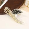 Pinza de Pelo de Mariposa con Pedrería a la Moda para Mujer, Estilo de Alta Gama para Peinados Recogidos, Elegante Pinza de Garra Metálica, Pinza de Tiburón Grande al por Mayor
