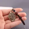 Latão Puro Forma de Folha Trazedor de Sorte Retro Criativo Chaveiro Pingente Acessório Fabricante Forma de Folha Amendoim Atrator de Riqueza Carro Pendente Ornamento