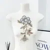 Parches Bordados de Encaje con Lentejuelas Hechos a Mano, Parches de Tela Floral con Cuentas Tricolor, Accesorios de Decoración para Ropa DIY