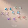 Aretes de Color Zircón Corte Fuegos Artificiales Flash para Mujer Plata de Ley s999 Combinan con Todo Lujo Ligero Sentido de Alta Gama Pedrería Uña de Hueso de Tremella