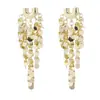 Aretes Largos con Borlas de Lentejuelas Agrupadas en Forma de U de Aguja Plateada Pendientes Europeos y Americanos de Metal Pesado de Gama Alta para Mujer