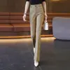 Calça Flare de Terno Profissional para Mulheres 2026 Verão Novo Cintura Alta Emagrecedora Casual Versátil Fluida Petite Calça Flare
