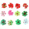 Grampo de cabelo com laço estampado de Natal, acessório de cabelo infantil com fita de Papai Noel e renas, decoração de festa de Natal, presilha de cabelo com cauda de andorinha
