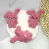 Chaveiro de Coelho de Orelhas Dobráveis Desenho Animado Coelho de Pelúcia Animal Artesanal DIY Pingente para Mochila de Estudante Presente Decoração de Mochila