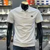 Camisa Polo con Alfabeto Camiseta de Manga Corta para Hombre Verano Ropa con Cuello para Hombre Lasel Manga Media Camiseta de Seda Helada para Hombre Led