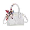 Bufanda de Seda Dulce Bolso de Hombro para Mujer Estilo Coreano Simple Color Puro Lápiz Labial Llavero Estilo Extranjero Patrón de Piedra Monedero Portátil