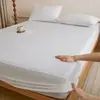 Sábana bajera de algodón puro cepillado, grosor A, una pieza, 100% algodón, color liso, sábana suave para cama, protector de colchón, colcha de punto de algodón