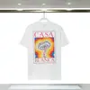 Camiseta de comercio exterior fuente nicho verano nuevo estampado logo Casablanca camiseta de manga corta mujer 100% algodón puro