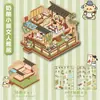 Pegatinas de Arte de Dibujos Animados con Paisajes Azules, Pegatinas Lindas de Escenas de Casas Miniatura 3D para Diarios Infantiles y Arte con Pegatinas